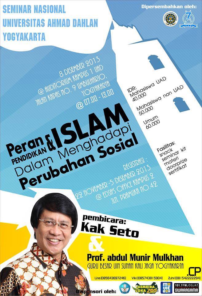 Seminar Nasional Universitas Ahmad Dahlan: Peran & Pendidikan Islam dalam Menghadapi Perubahan Sosial